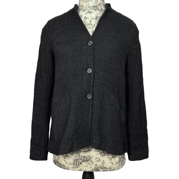 TRANSIT PAR SUCH Black A100 Jacket Wool/Rayon Stretch Textured 1 / US 4-6 / XS - Picture 1 of 16